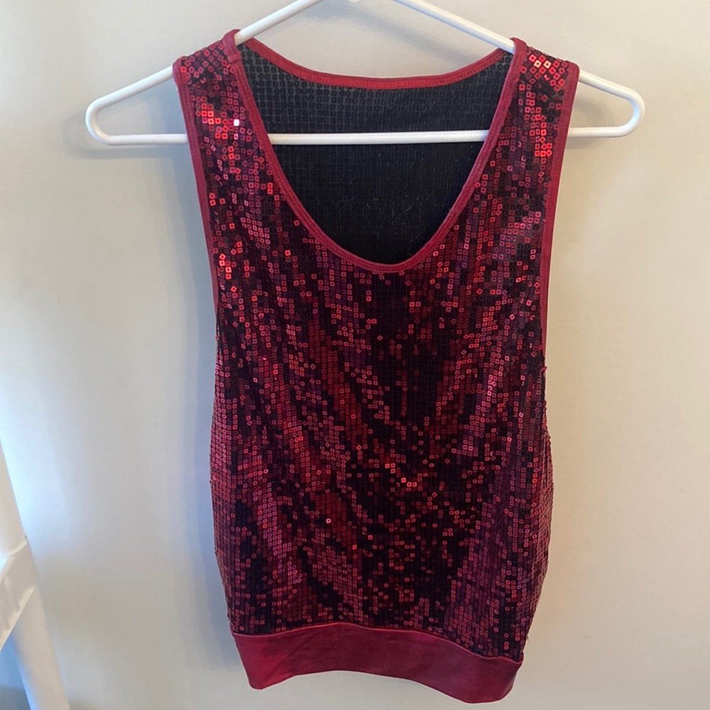 Gia Mia Dance-wear Open Sides Top With Sequins Sz Small